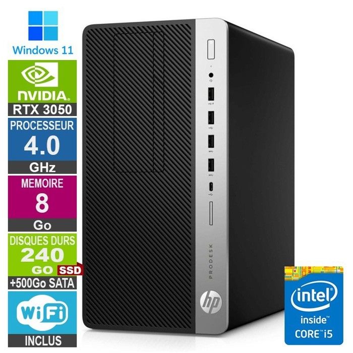 HP LPG 600G5 i5 8400 4.00GHz 480Go SSD + RTX 3050/ - vue 3