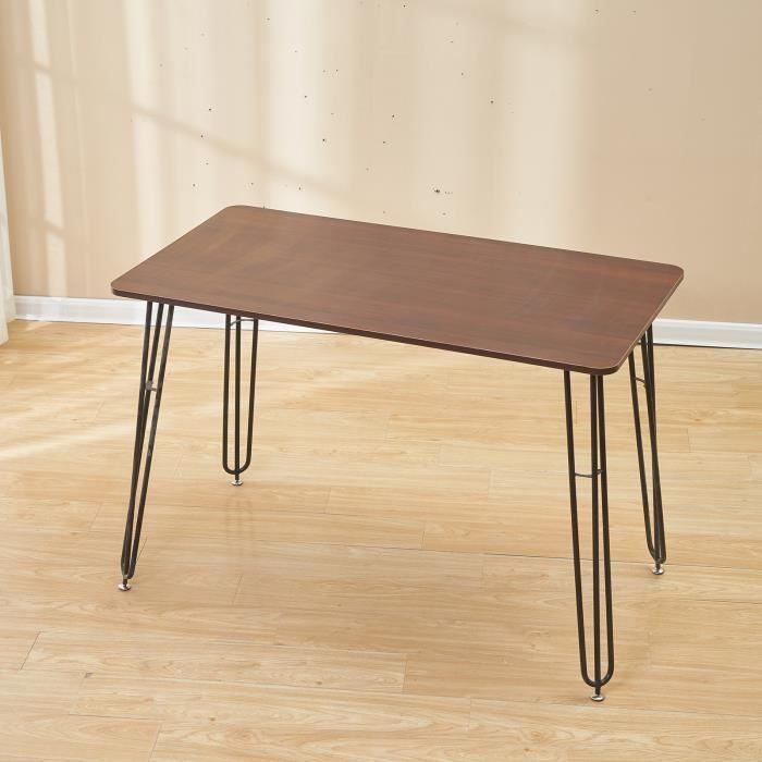 goldcmn table a manger seule table de salle à manger carrée - design simple, classique et polyvalent en noyer