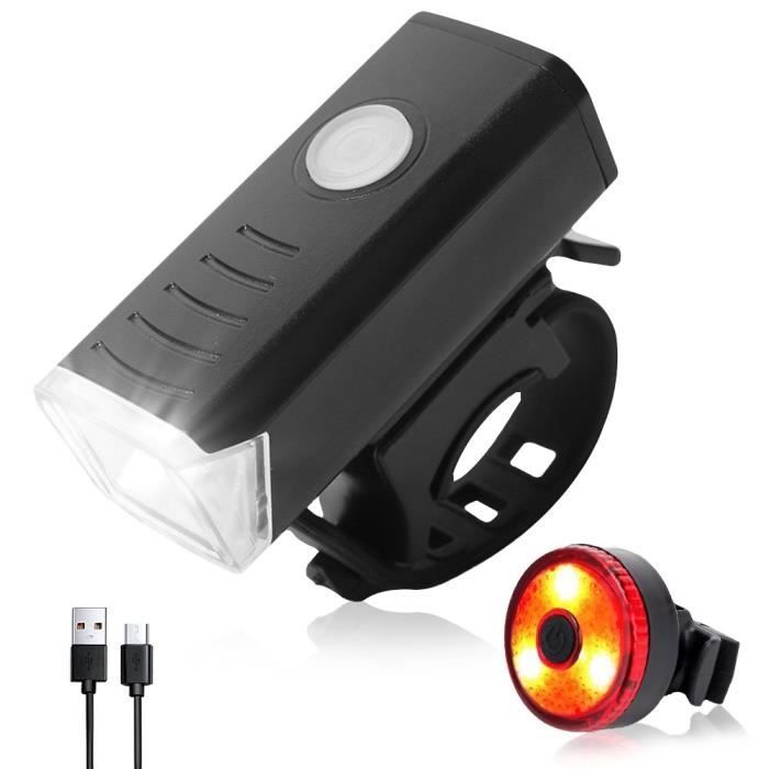 Eclairage Arrière Vélo - JINZDASU - Rechargeable USB LED Étanche - IPX4 - Pour Vélo sur route - Noir