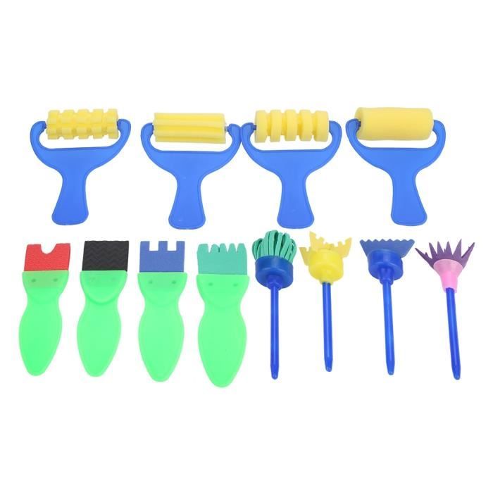 BATHVEVE 6 Pièces Pinceaux Éponge Rouleau En Mousse Pour Enfants - Peinture Bricolage Créatif