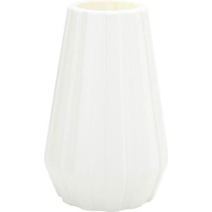 Vase en porcelaine blanche moderne vase fleur Vase en plastique blanc Vase de plastique non grise de style minimaliste M blanche