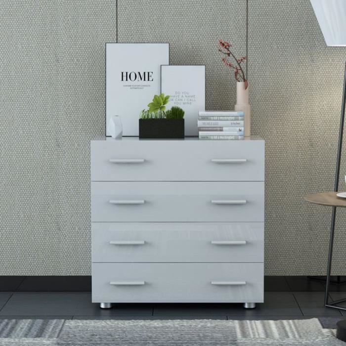 Meuble de rangement contemporain décor avec 4 tiroirs - 76*35*72CM