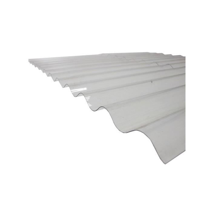 Plaque polycarbonate ondulée translucide - MCCOVER - L: 2 m - l: 90 cm - Solide, transparent, flexible, légères