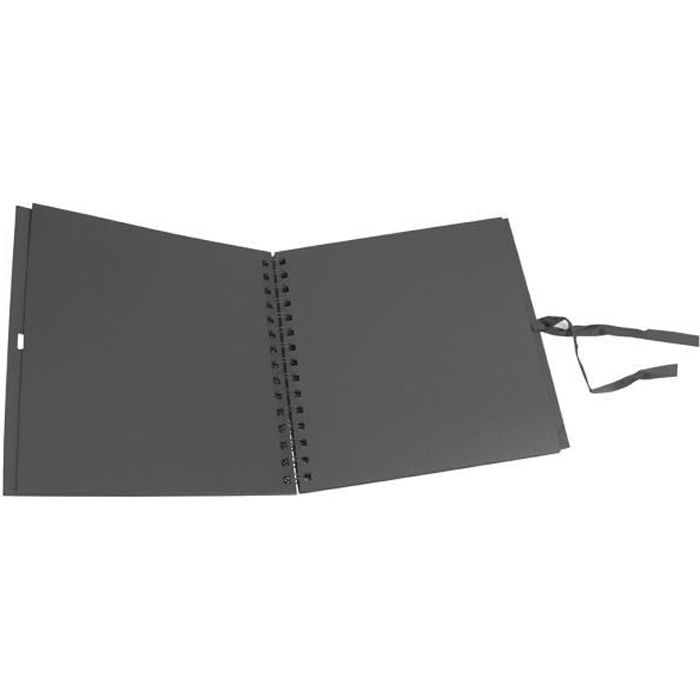 Album Scrapbooking spirales Noir 20x20 cm 30 pages MegaCrea DIY