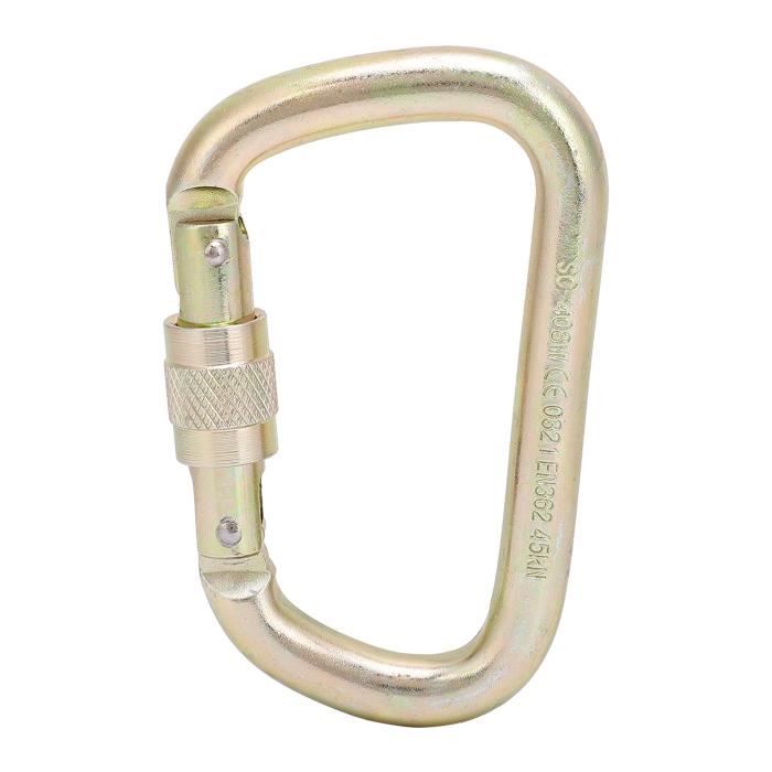 2 Mousquetons D En Aluminium 30KN - Crochet Escalade Avec Verrouillage Vis, Ultra Solides