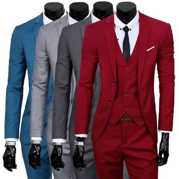 Costume Homme 3 Pieces Mariage Tenue De Soiree Fete Blazer Veste