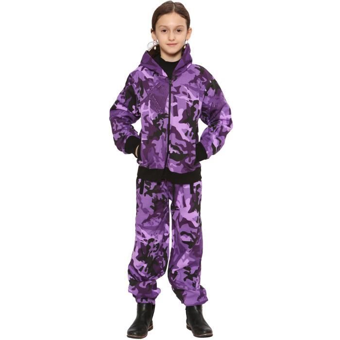 A2Z 4 Kids Filles Survêtement Sweat À Capuche Camouflage Haut
