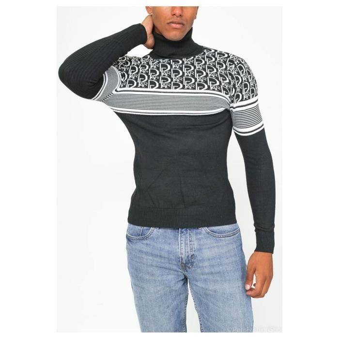 Pull col best sale roulé noir homme