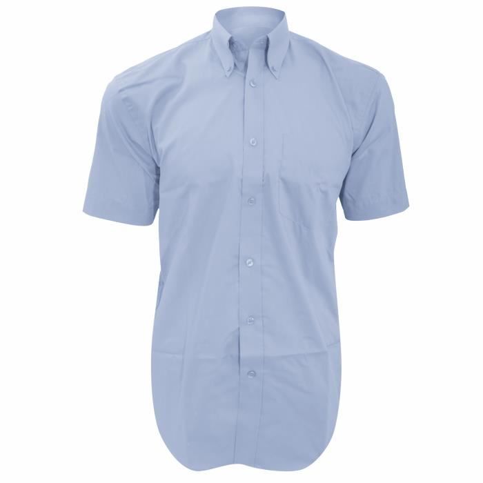 Chemise manches courtes Homme B&C Oxford bleu clair chemises