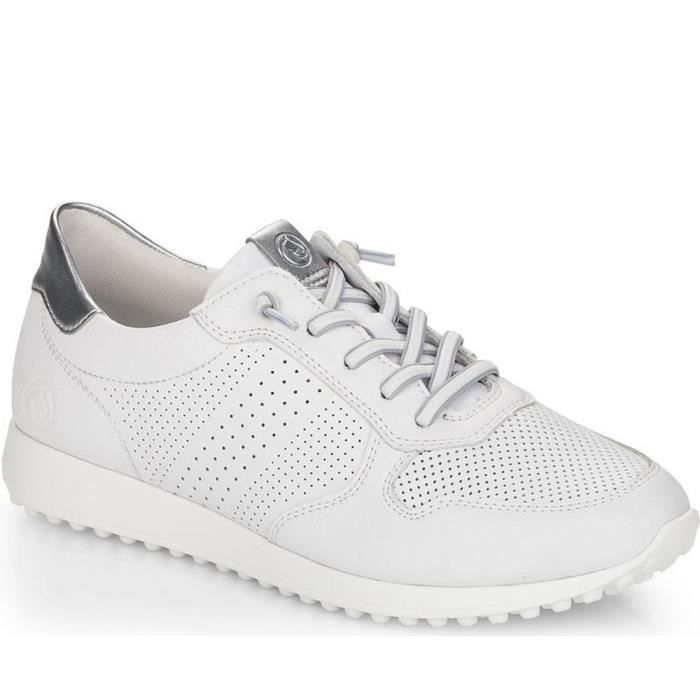 Remonte Baskets Femme - Remonte - D3100-80 - Cuir - Lacets - Blanc
