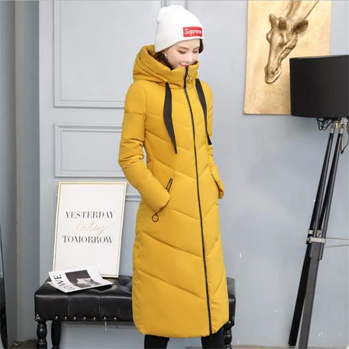 Doudoune longue jaune femme new arrivals