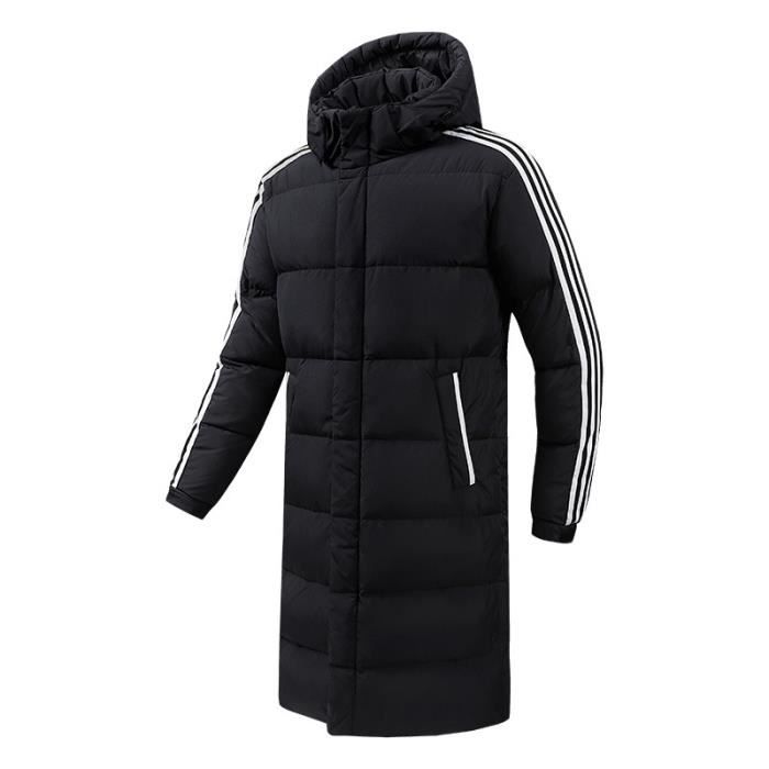 Doudoune Homme Femme Hiver Mi Longue avec Capuche Manches Longues Casual Noir Noir Cdiscount Pret a Porter