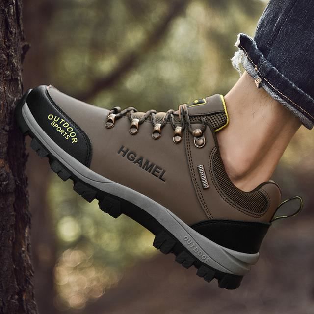 Chaussures De Randonnée Légères Homme - Tissu Mesh Respirant, Semelle Antidérapante - Baskets Décontractées Pour Marche, Trail - Taille 44, Noir
