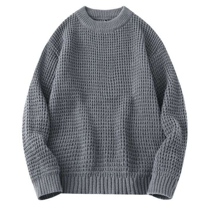 Pull Homme à Col Zippé - Sweatshirt Jacquard, Manches Longues, En Polyester-élasthanne, Pour Un Style Casual