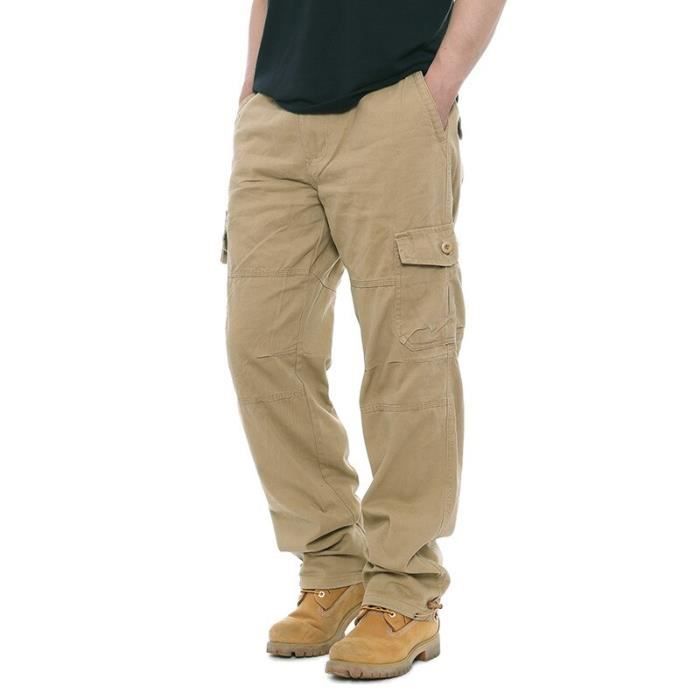 Pantalon Cargo Homme Multi-poches - Taille élastique, Léger Coton/polyester - Décontracté, Pratique
