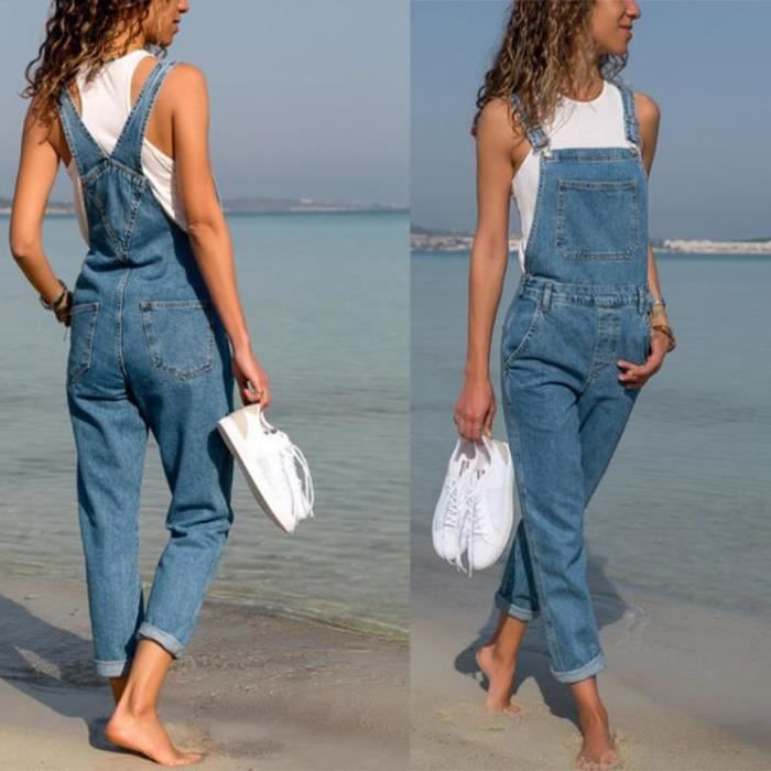 Salopette femme jeans Bleu yuanmeizhen sexy Bleu Cdiscount Pret a Porter