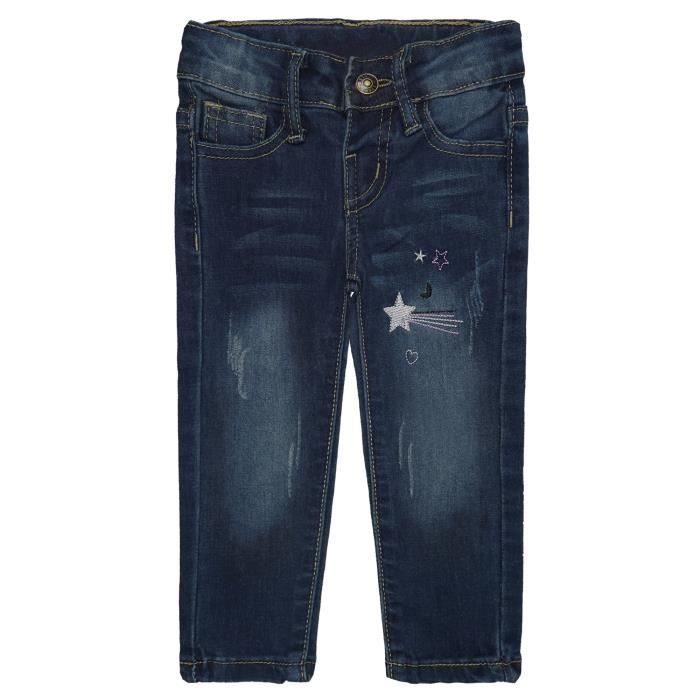 Jeans Denim Per Bambine Con Volant - Pantaloni Vita Alta Con Buchi E Decorazioni - Foto 6