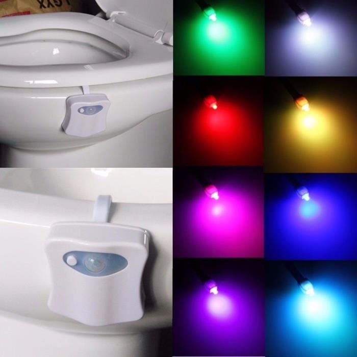 U Lumière de nuit led toilette salle de bain capteur de siège （Piles non  incluses） - Cdiscount Maison