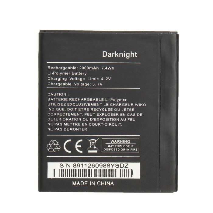 Batterie Originale Pour WIKO Rainbow Lite - 2000mAh, Référence 5222, Neuve Et 100% Compatible