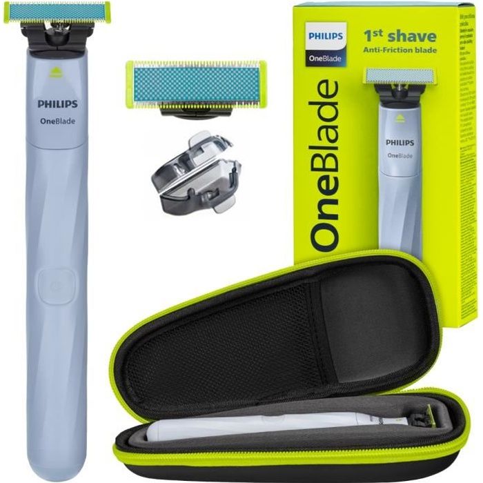Rasoir Philips OneBlade First Shave QP1324/20 avec tondeuse + étui.