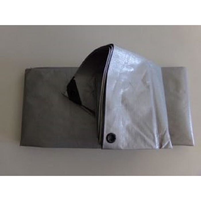 Bâche Noire Et Grise 200 G/m² - 3x2,4m - Protection Voiture, Remorque, Moto - Traitement Anti-UV