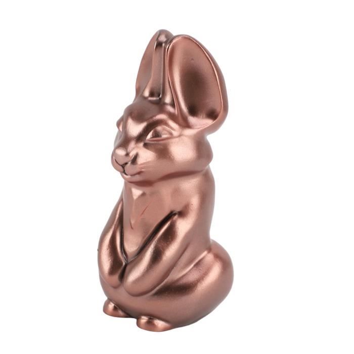 Figurine De Lapin Assis En Résine Bleue Avec Flocage Doux - Décoration D'intérieur Tendance - Plusieurs Tailles - 5