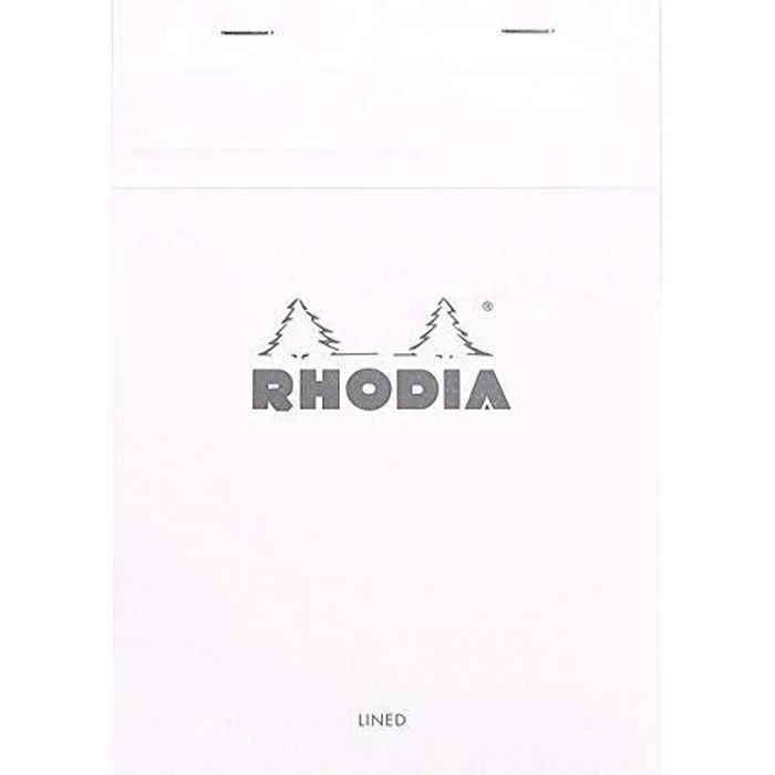 Rhodia Head Stapled Pad No16 A5 Lined - White