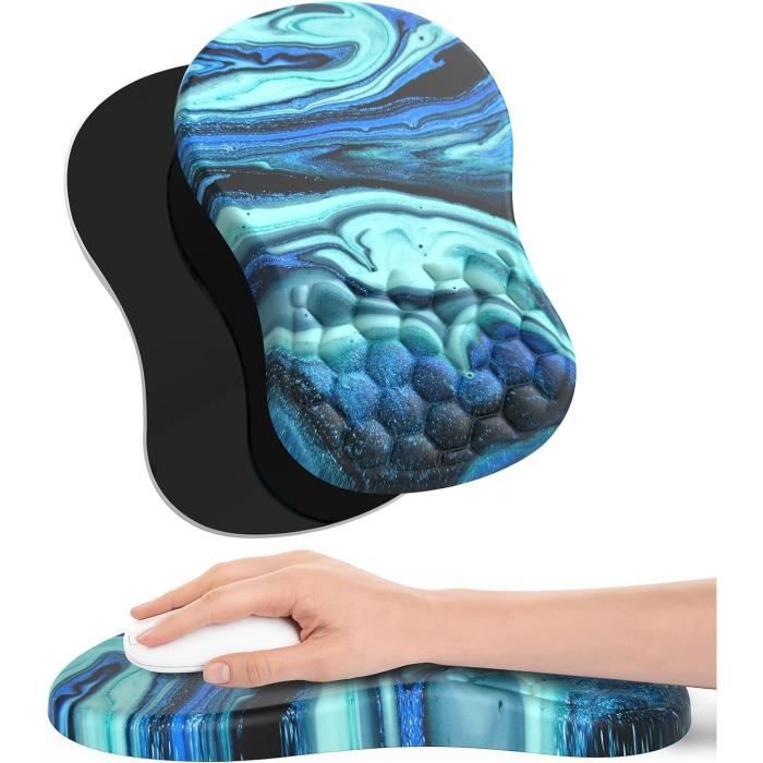 Tapis De Souris Ergonomique Avec Repose-Poignet Mémoire - 25.5x23cm, Anti-Dérapant - Bureau/Gaming