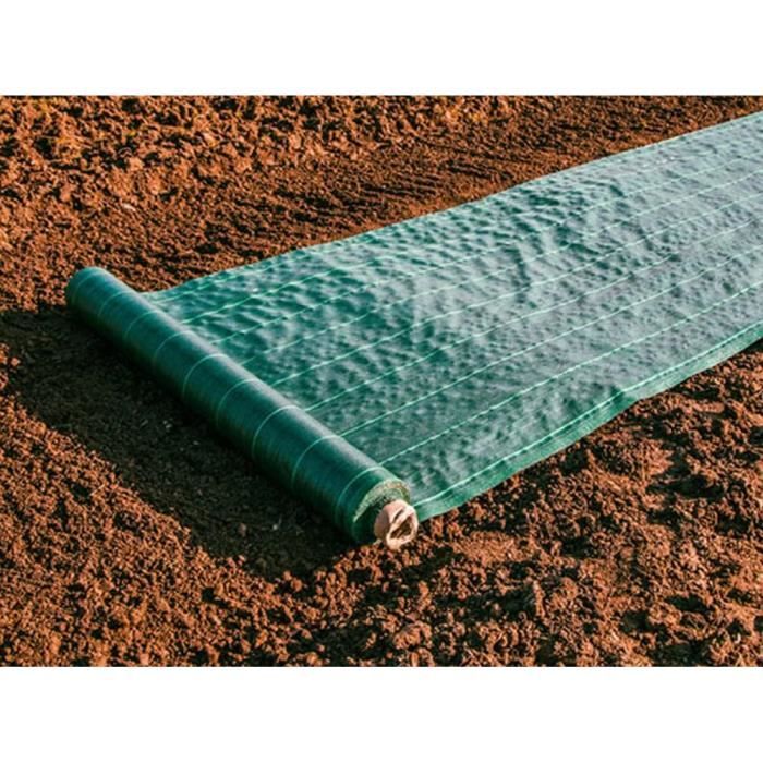 Kit Toile De Paillage 130g/m² Verte + Agrafes - 1,25m X 5m - Pour Désherbage Naturel, Jardin, Massifs - 11