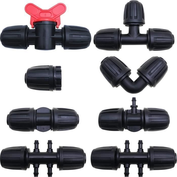 Lot De 8 Raccords En L Pour Tuyau D'arrosage 13mm - Connecteurs D'irrigation Jardin, Universels, étanches, Facile à Installer