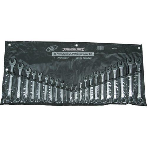 6-22 mm et 1//4-7//8/" Trousse de 22 clés mixtes
