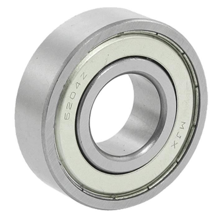 2 Roulements à Billes 6204-RS Double étanchéité - 20x47x14 Mm, Acier Carbone, Pour Charges Radiales/axiales