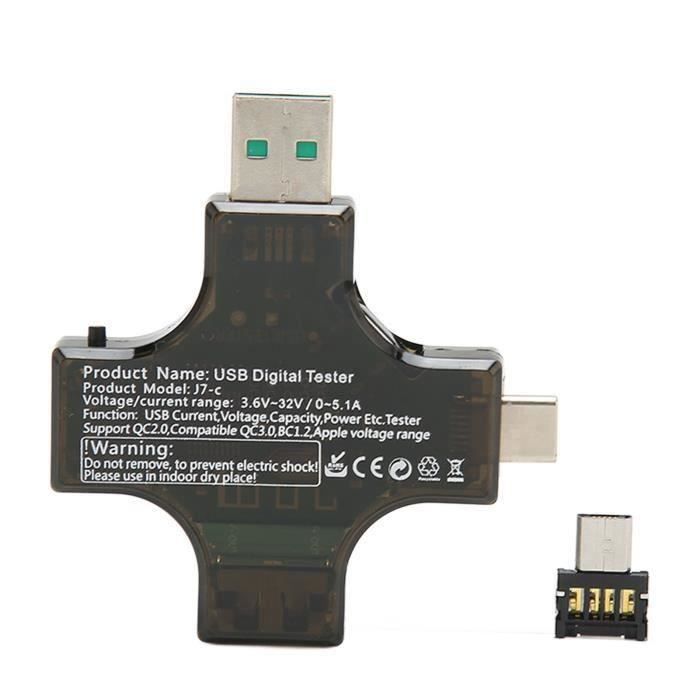 Testeur USB Numérique WANGCL - Affichage Couleur Tension/Courant/Puissance | Compatible Charge Rapide 65W