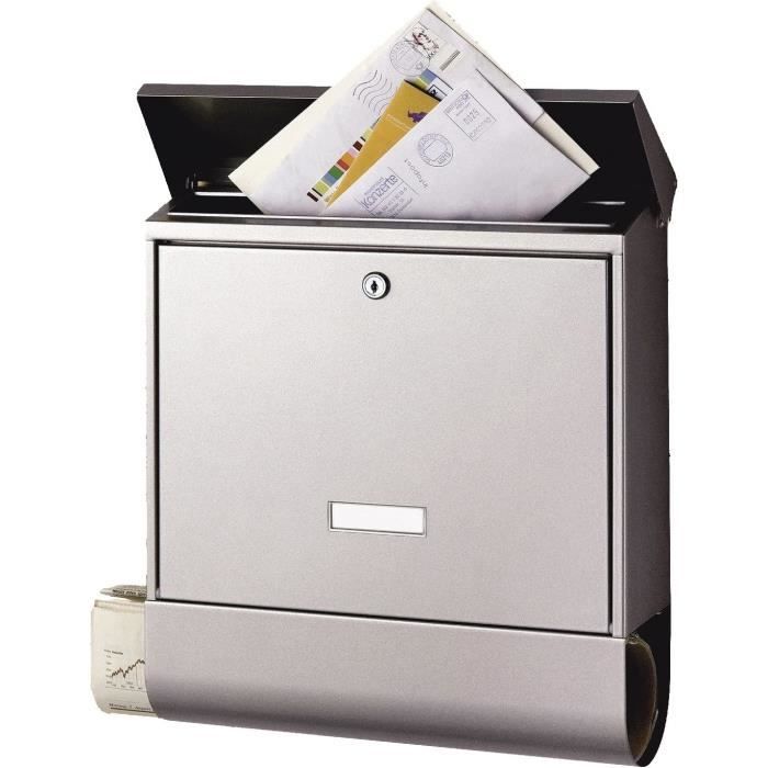 YRHOME Boites Aux Lettres Anthracite Murale Boîte Aux Lettres Avec