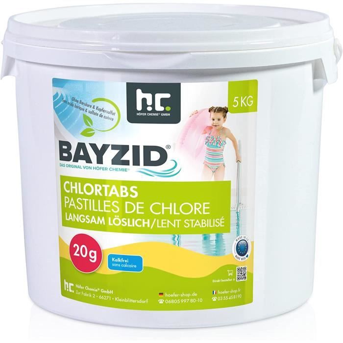 Höfer Chemie 5 kg 20g Pastilles de Chlore Lent pour Piscine chloration permanente de la