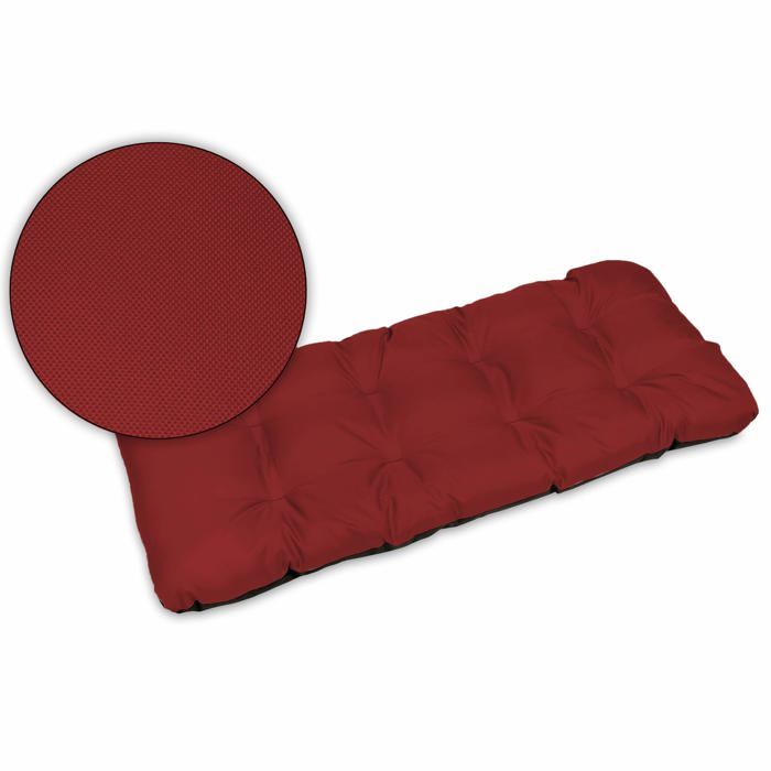 Coussin pour Banc de Jardin - SuperKissen24. - Intérieur/Extérieur - Imperméable - 100x50 cm - Rouge foncé