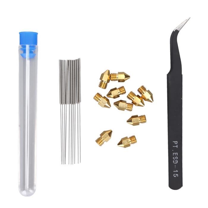 20 Aiguilles Nettoyage Buse Imprimante 3D - Acier Inoxydable 0.4mm Pour MK8 E3D MK10 - Déboucheur Professionnel
