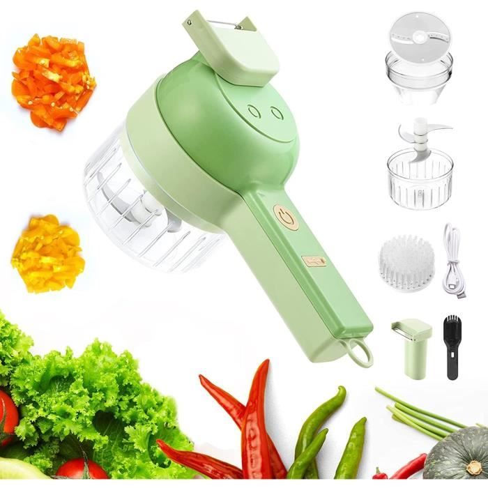 Moulin à café électrique,Ensemble de coupe-légumes électrique 4 en 1
