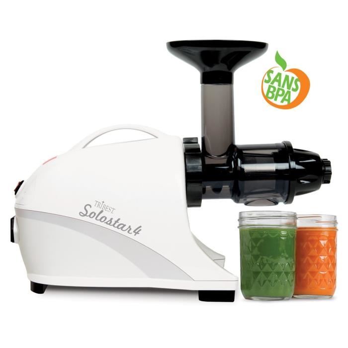 Extracteur de jus horizontal TRIBEST Solostar 4 - Blanc - 135W - 57 tours/min - Garantie 15 ans - Tribest