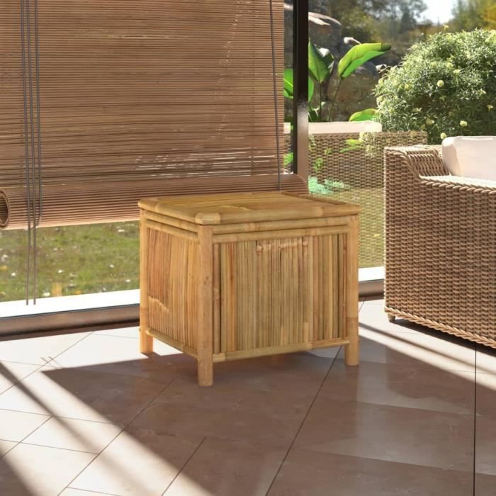 Boîte de rangement - VIDAXL - 60x52x55 cm - Bambou - Idéale pour le rangement extérieur - Rectangulaire