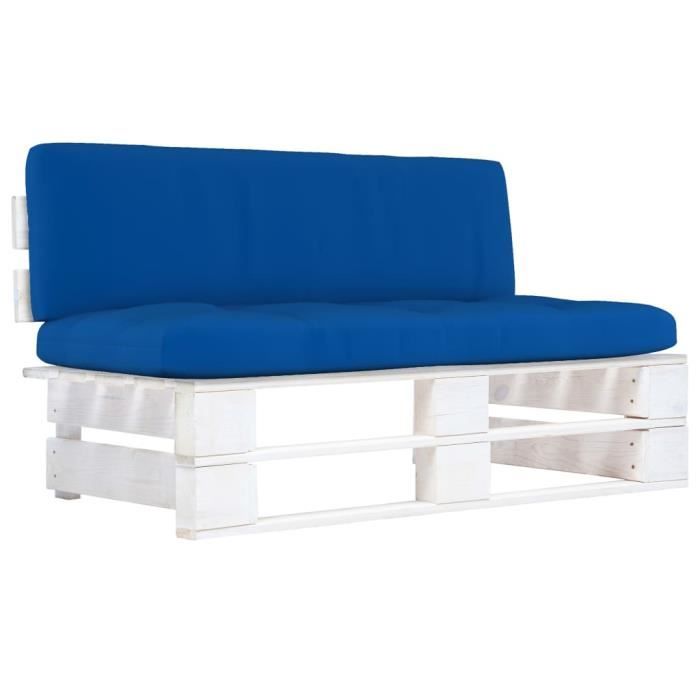 Canapé central palette de jardin bois de pin imprégné avec coussin - vue 4