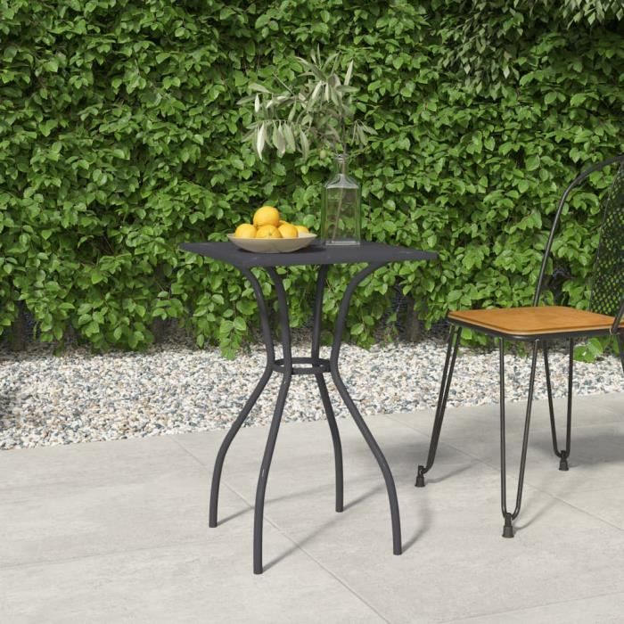 vidaXL Table de jardin treillis d'acier - vue 2
