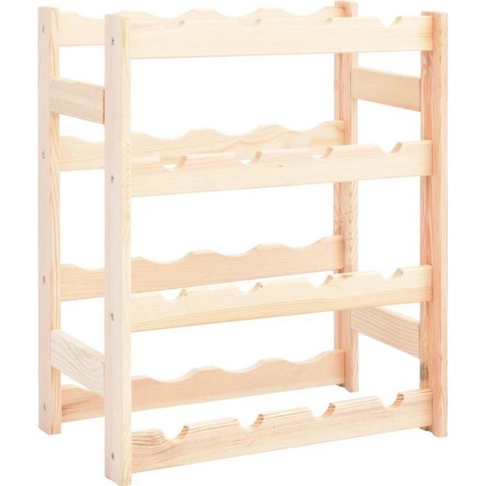 Meilleures Offres - - Casier à bouteille Meuble Range Bouteille - Etagère de rangement pour 16 bouteilles Pinède |48581