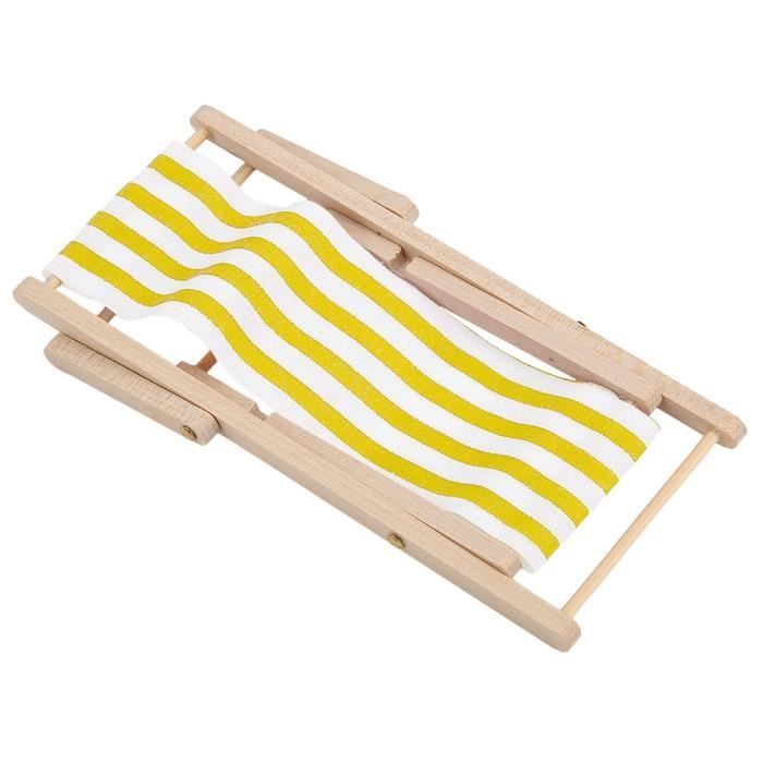 2 Chaises De Plage Miniatures Pour Maison De Poupée - Pliables, Réalistes, En Plastique