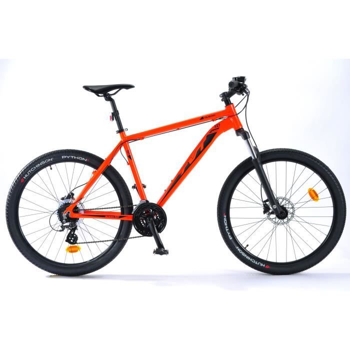 TVT VTT Ranking 327 27 5 24 vitesses Freins a disques hydrauliques Cadre alu Homme Rouge orange fluo Cdiscount Sport