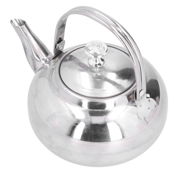 Bouilloire En Acier Inoxydable 304 - 1,2 L, Base épaissie, Poignée Silicone - Pour Thé, Café, Compatible Induction