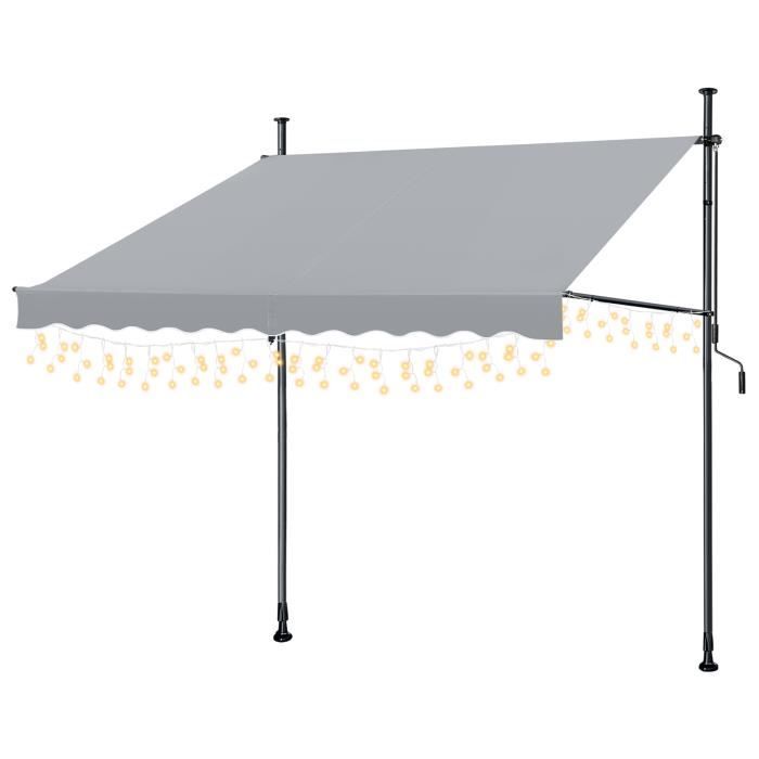 YRHOME Auvent à pince auvent de balcon sans perçage Auvent rétractable