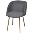 #29414 2 x Chaises de salle à manger Professionnel - Chaise de cuisine Chaise Scandinave - Gris foncé Tissu Parfait-1