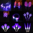 Kit décoration noël,Serre-tête avec LED, bâton lumineux violet, couronne en corne, Flash lumineux, bandeau pour - 3[C84611254]-1