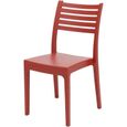 Chaise de jardin OLIMPIA ARETA - Rouge - Plastique Résine - 52 x 46 x H 86 cm-1